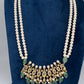 Tirmani Pearl Necklace With Chandballi Earrings - MintGreen
