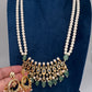 Tirmani Pearl Necklace With Chandballi Earrings - MintGreen