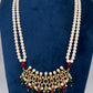 Tirmani Pearl Necklace With Chandballi Earrings - Multi
