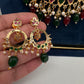 Tirmani Pearl Necklace With Chandballi Earrings - Multi