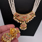 Hyderabadi Jadau Nauratan Pendent Pearl Raani Haar Necklace - 
