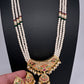 Hyderabadi Jadau Nauratan Pendent Pearl Raani Haar Necklace - 