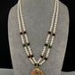 Hyderabadi Jadau Multi Color Pendent Pearls Short Necklace - 