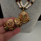Hyderabadi Jadau Multi Color Pendent Pearls Short Necklace - 