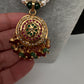 Hyderabadi Jadau Multi Color Pendent Pearls Short Necklace - 