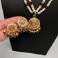 Hyderabadi Jadau Multi Color Pendent Pearls Short Necklace - 