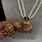 Hyderabadi Jadau Multi Color Pendent Pearls Short Necklace - 