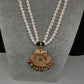 Hyderabadi Jadau Multi Color Pendent Pearls Short Necklace - 