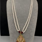 Hyderabadi Jadau Multi Stone Nizami Pendent Pearls Short Necklace - 