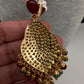 Hyderabadi Jadau Multi Stone Nizami Pendent Pearls Short Necklace - 