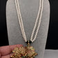 Hyderabadi Jadau Multi Stone Pendent Pearls Short Necklace - 