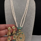 Mint Green Hyderabadi Jadau Polki Jugni in Shell Pearls Short Necklace - 