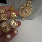 Clear Hyderabadi Jadau Polki Jugni in Shell Pearls Short Necklace - 