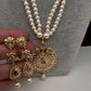 Clear Hyderabadi Jadau Polki Jugni in Shell Pearls Short Necklace - 