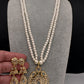 Clear Hyderabadi Jadau Polki Jugni in Shell Pearls Short Necklace - 