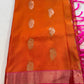 Orange Semi Soft Silk with Magalgiri Border
