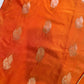Orange Semi Soft Silk with Magalgiri Border
