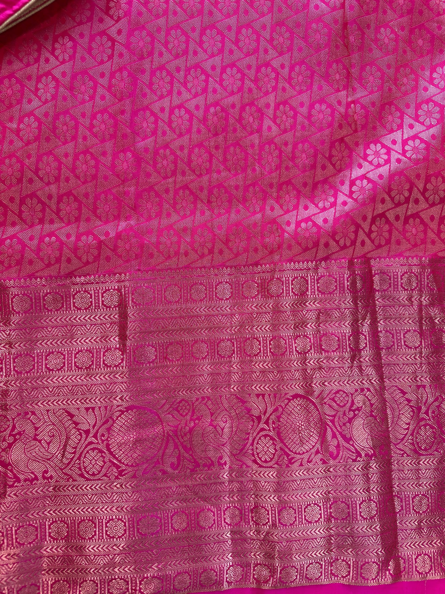 Orange Semi Soft Silk with Magalgiri Border