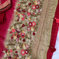 Red Checked hand work Saree