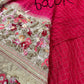 Red Checked hand work Saree