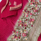 Red Checked hand work Saree