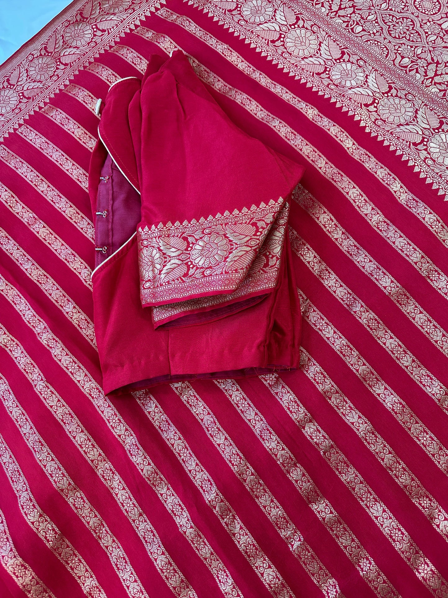 Banarse Red Silk Saree