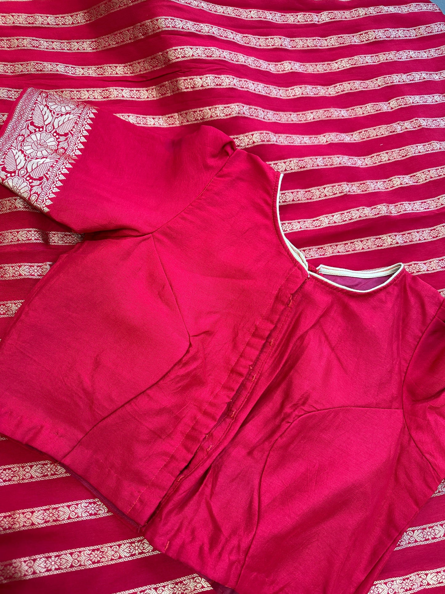 Banarse Red Silk Saree