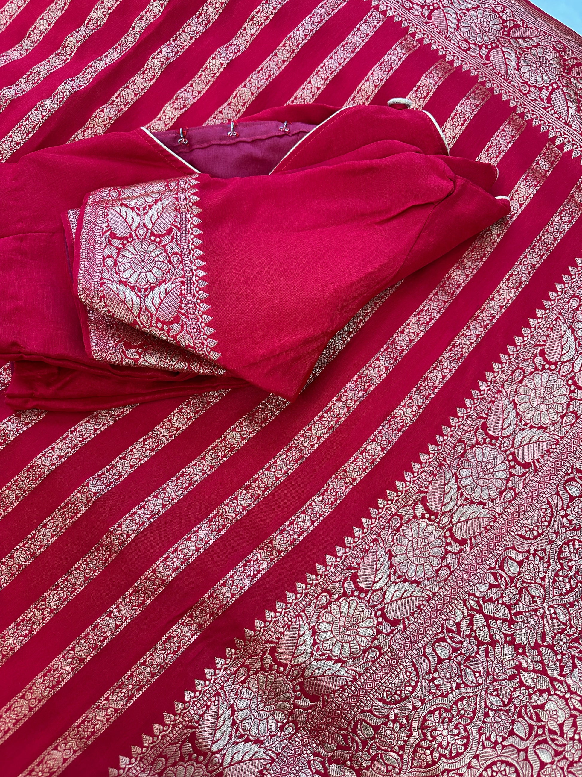 Banarse Red Silk Saree