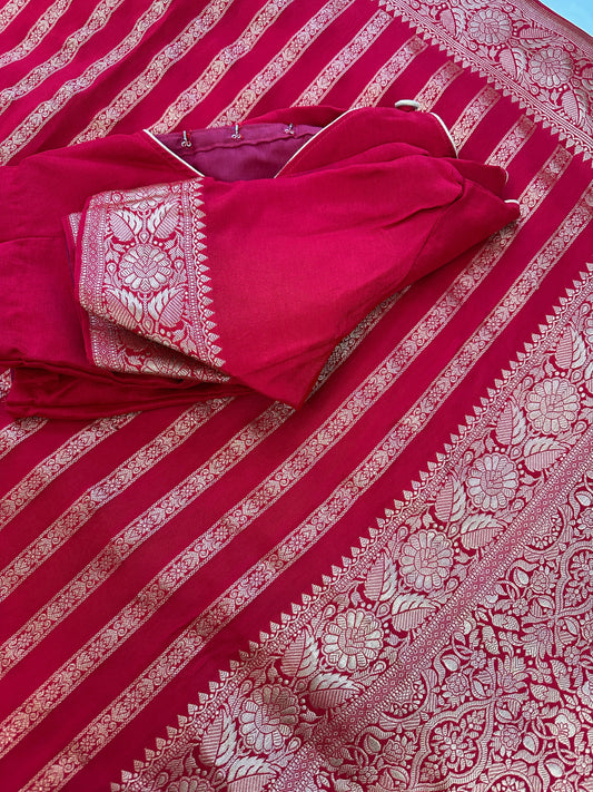 Banarse Red Silk Saree