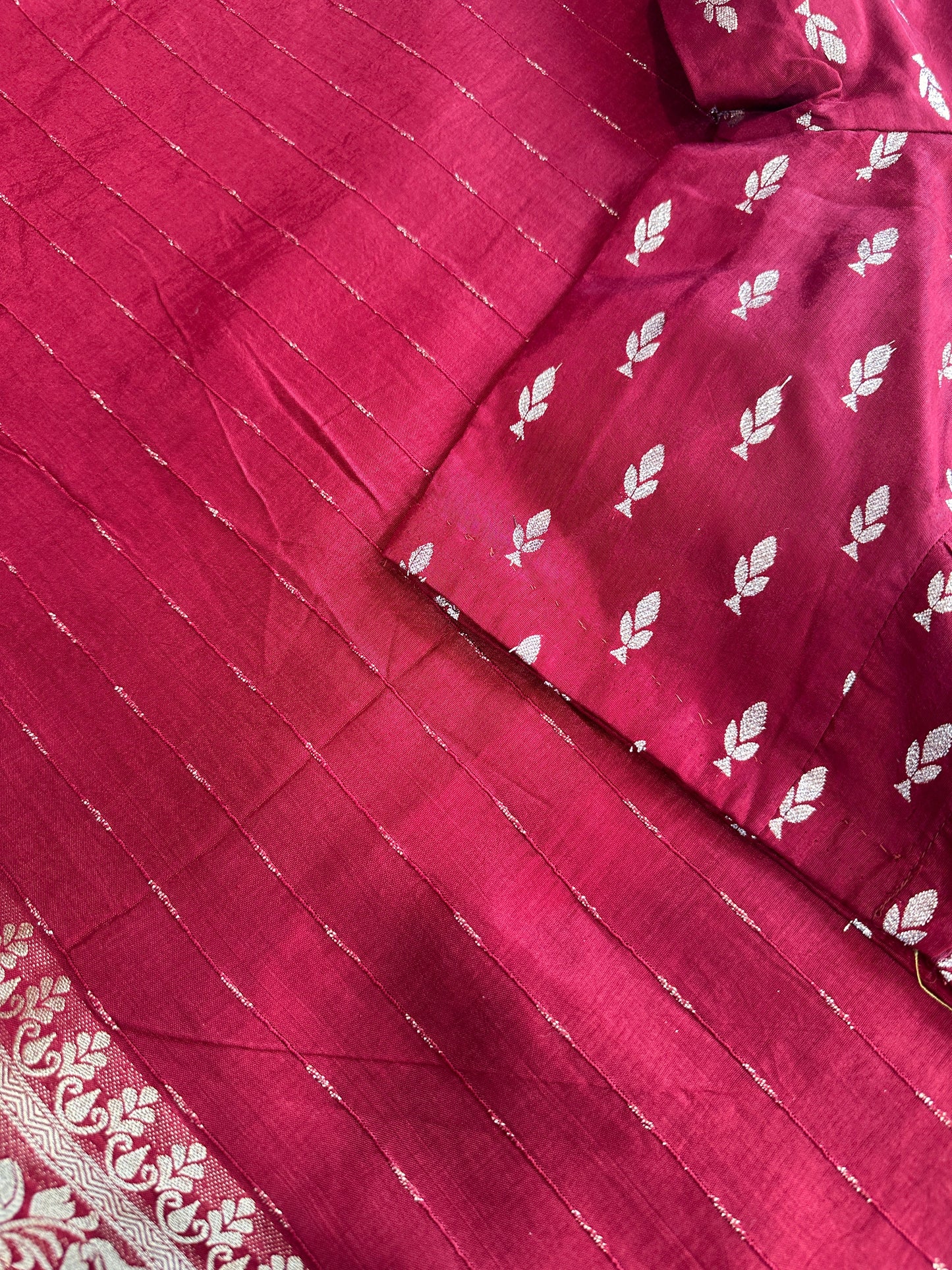 Maroon Crepe Silk Saree