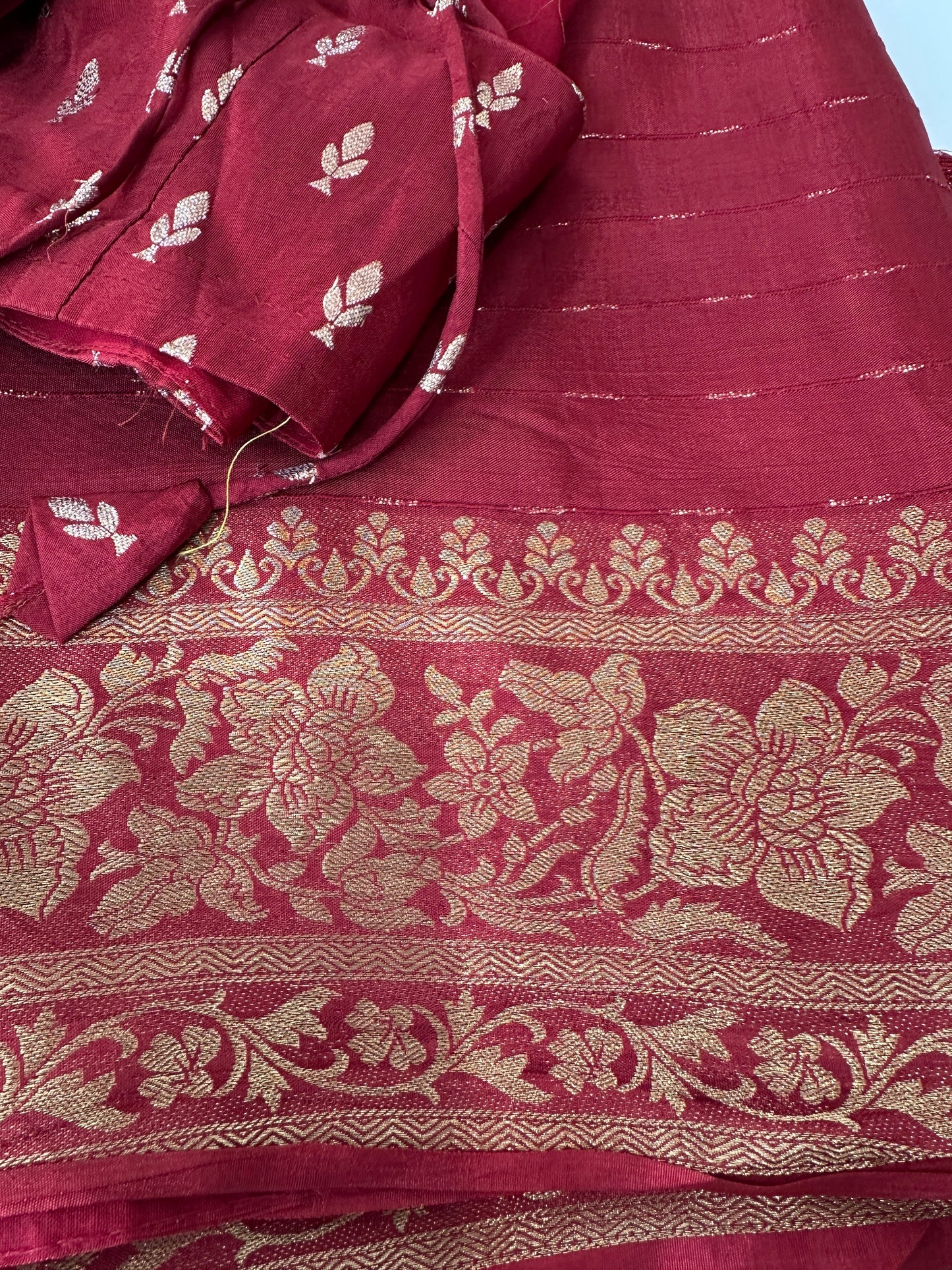 Maroon Crepe Silk Saree