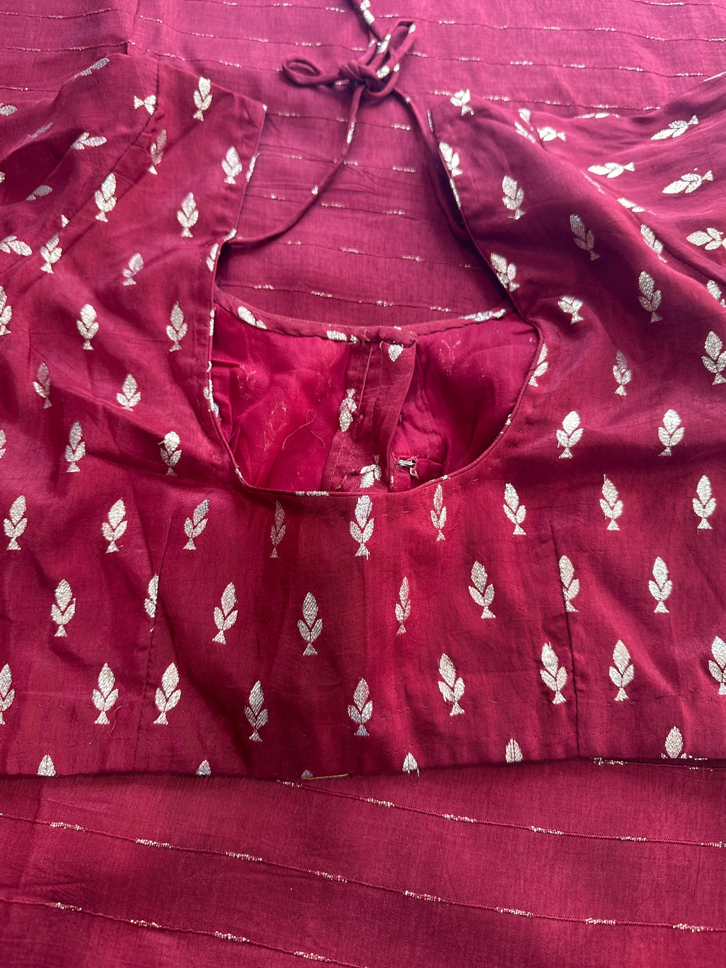 Maroon Crepe Silk Saree