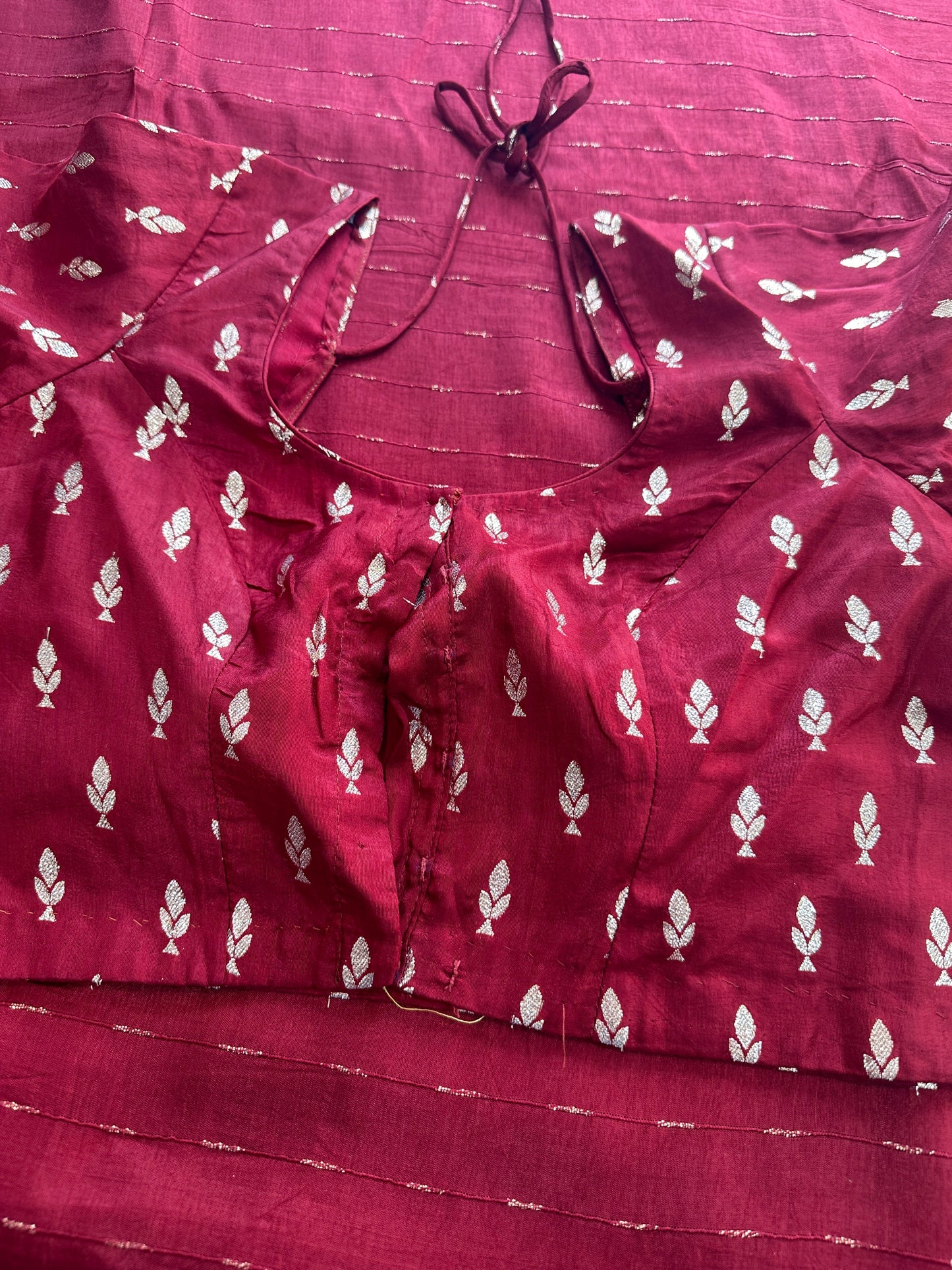 Maroon Crepe Silk Saree