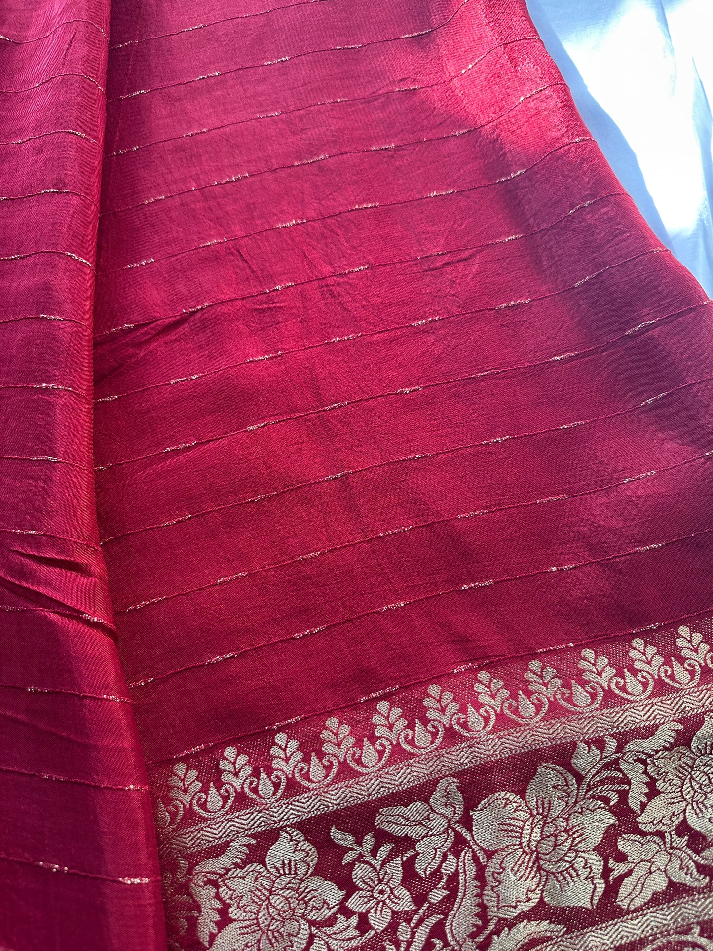 Maroon Crepe Silk Saree