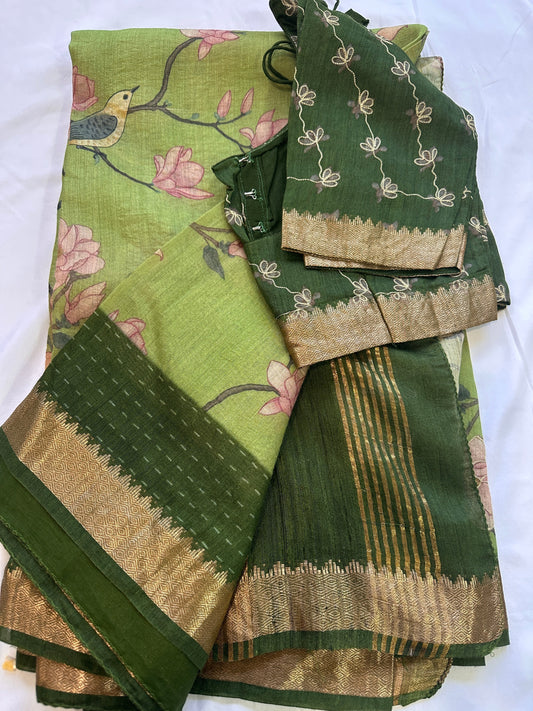 Pure Tussar Printed Saree