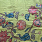 Kalamkari Patch Semi Crepe Green Saree comes with 2 Blouses