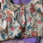 Kalamkari Patch Semi Crepe Purple Saree comes with 2 Blouses