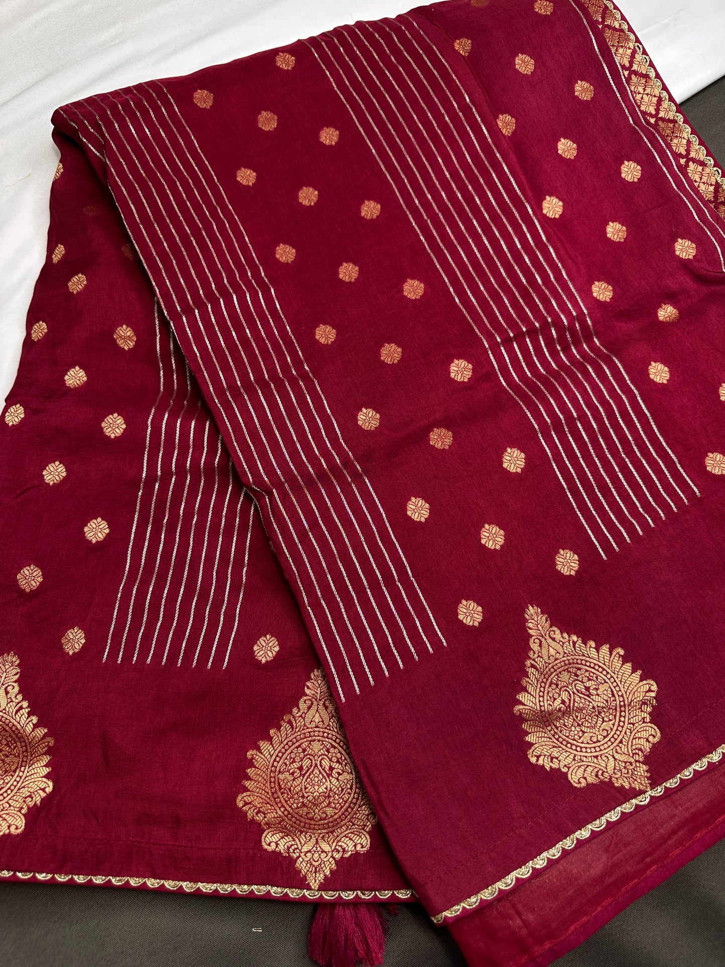Maroon Banarsi Saree - 