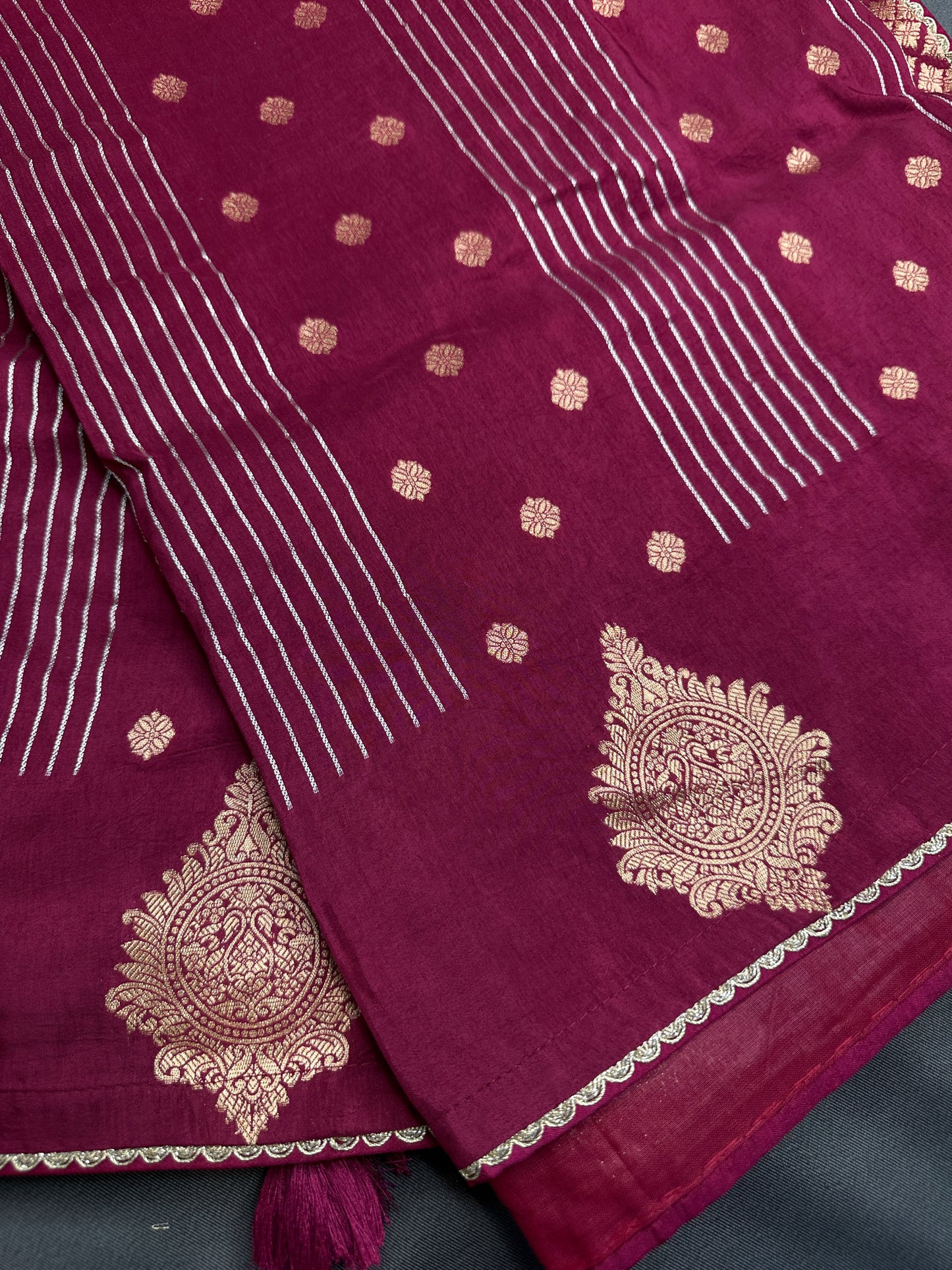 Maroon Banarsi Saree - 