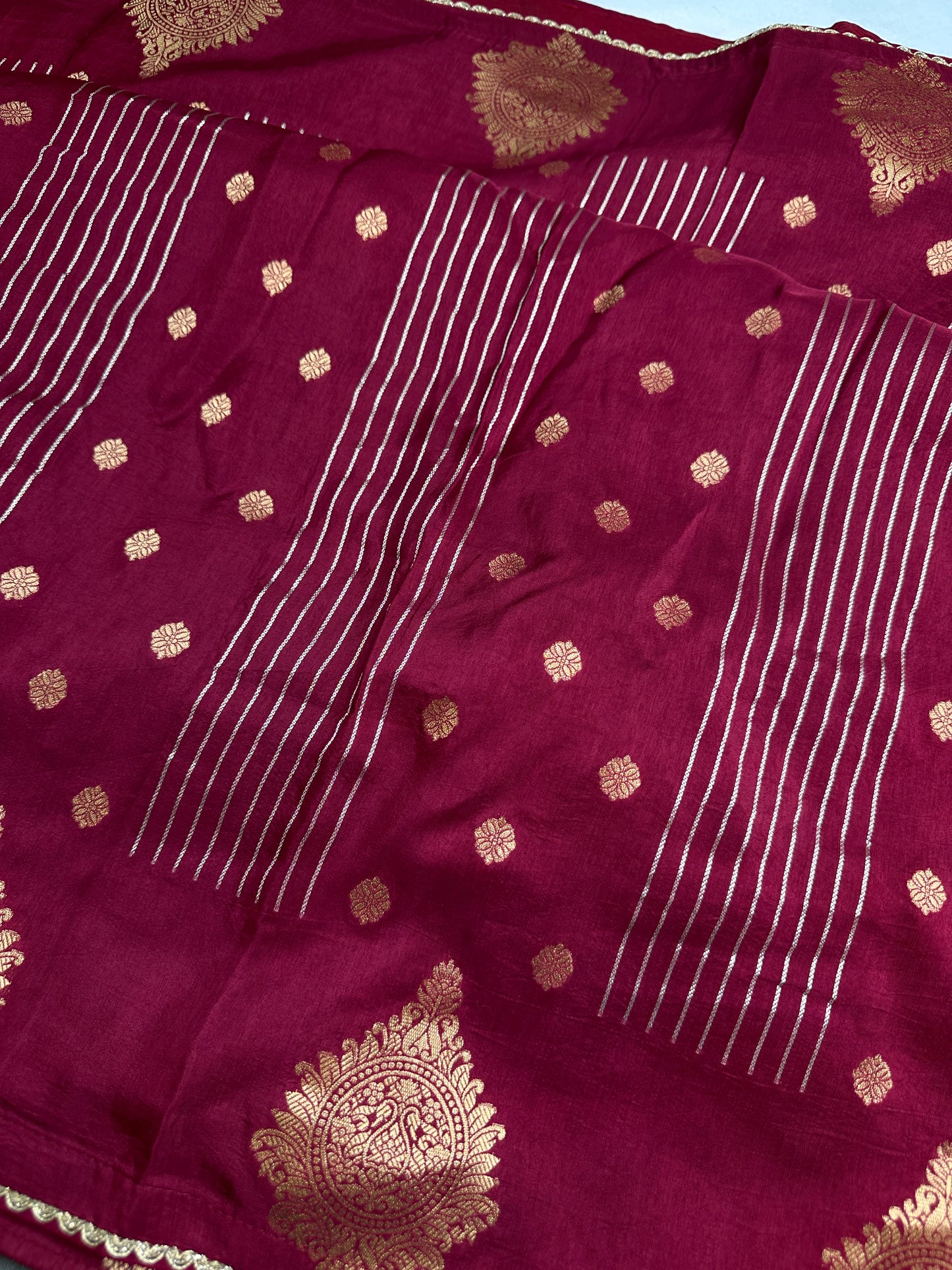 Maroon Banarsi Saree - 