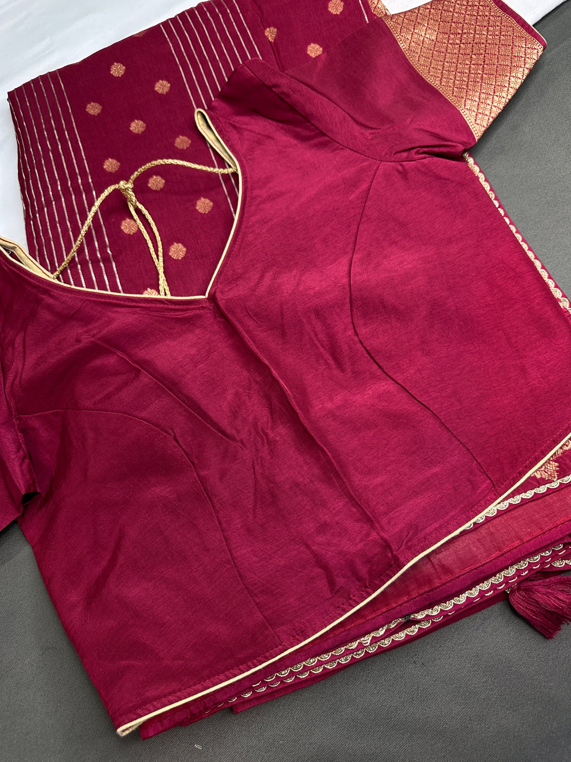 Maroon Banarsi Saree - 