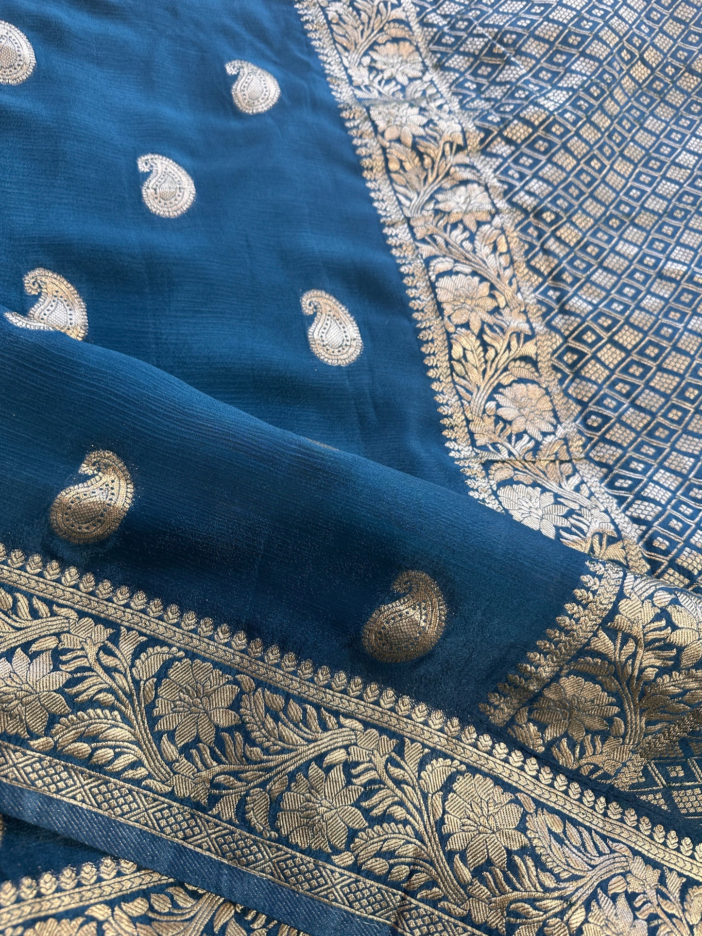 Georgette Blue Saree