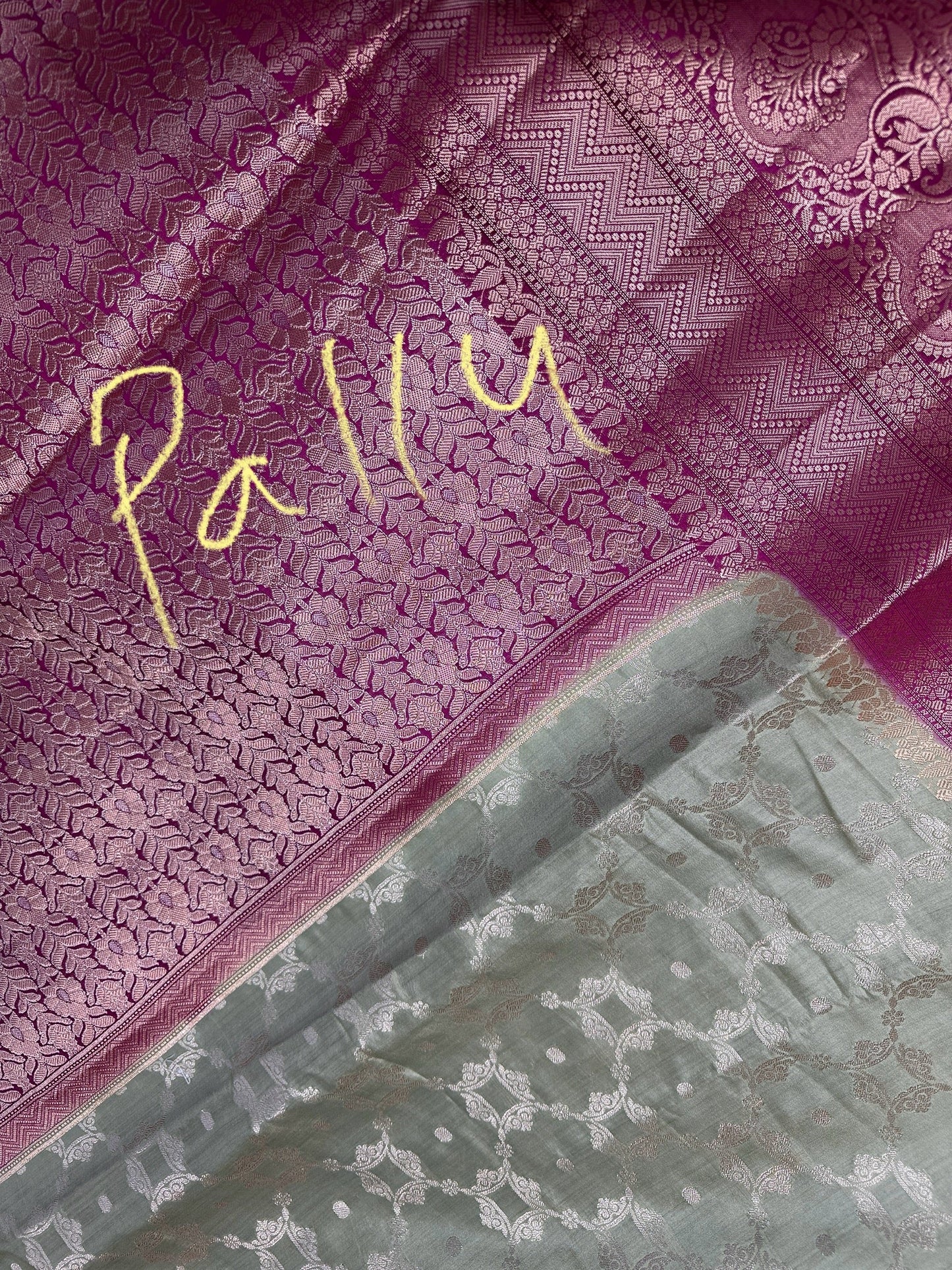 Soft Silk Green with Magenata Saree