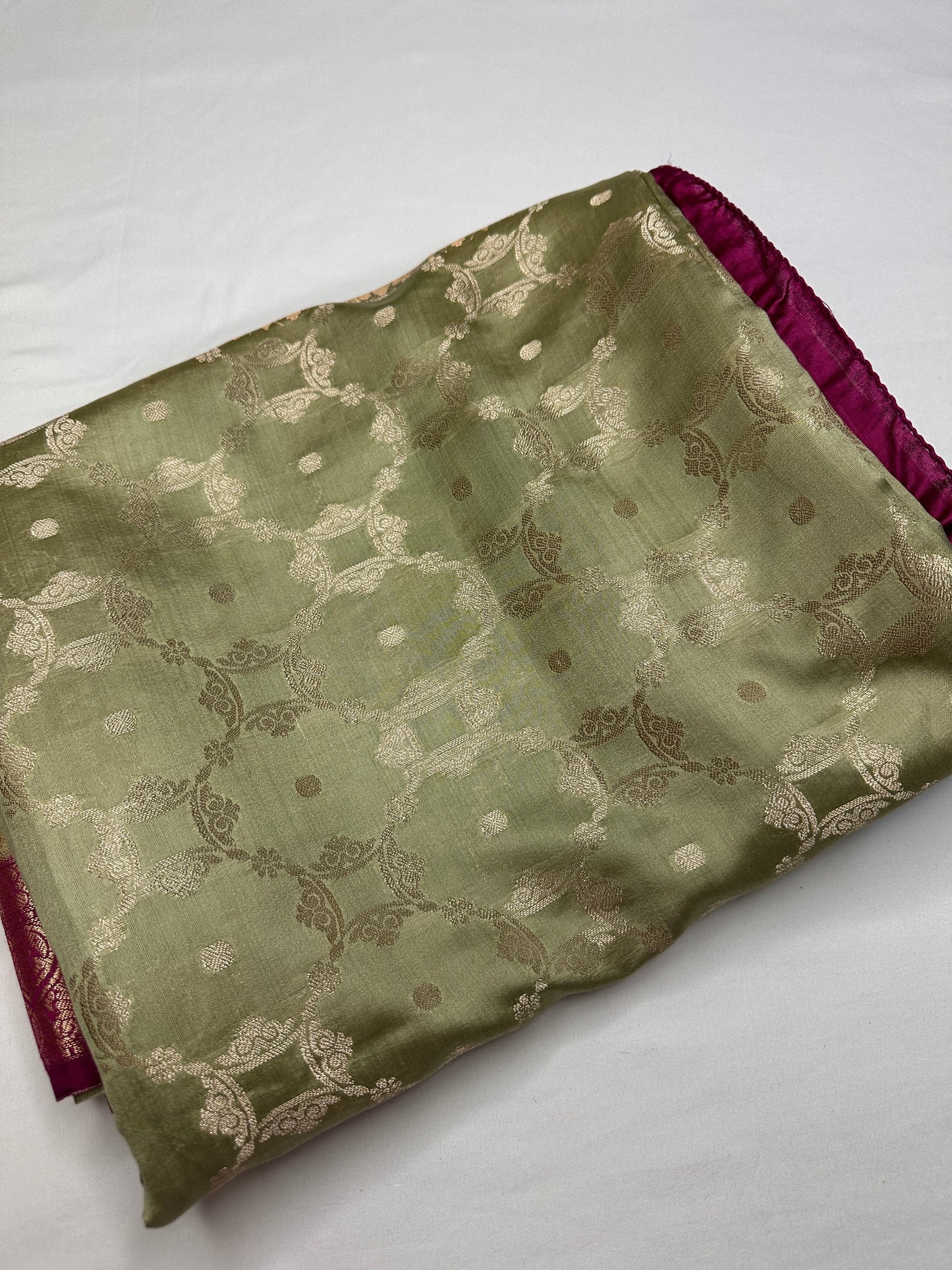 Soft Silk Green with Magenata Saree