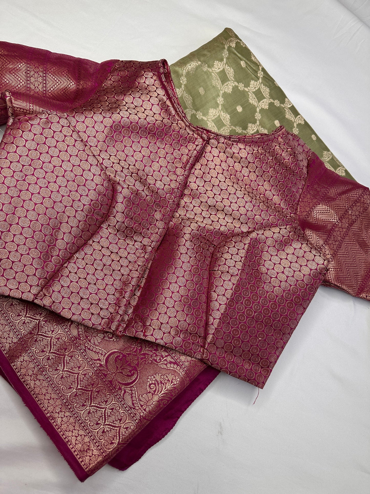 Soft Silk Green with Magenata Saree
