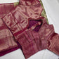 Soft Silk Green with Magenata Saree