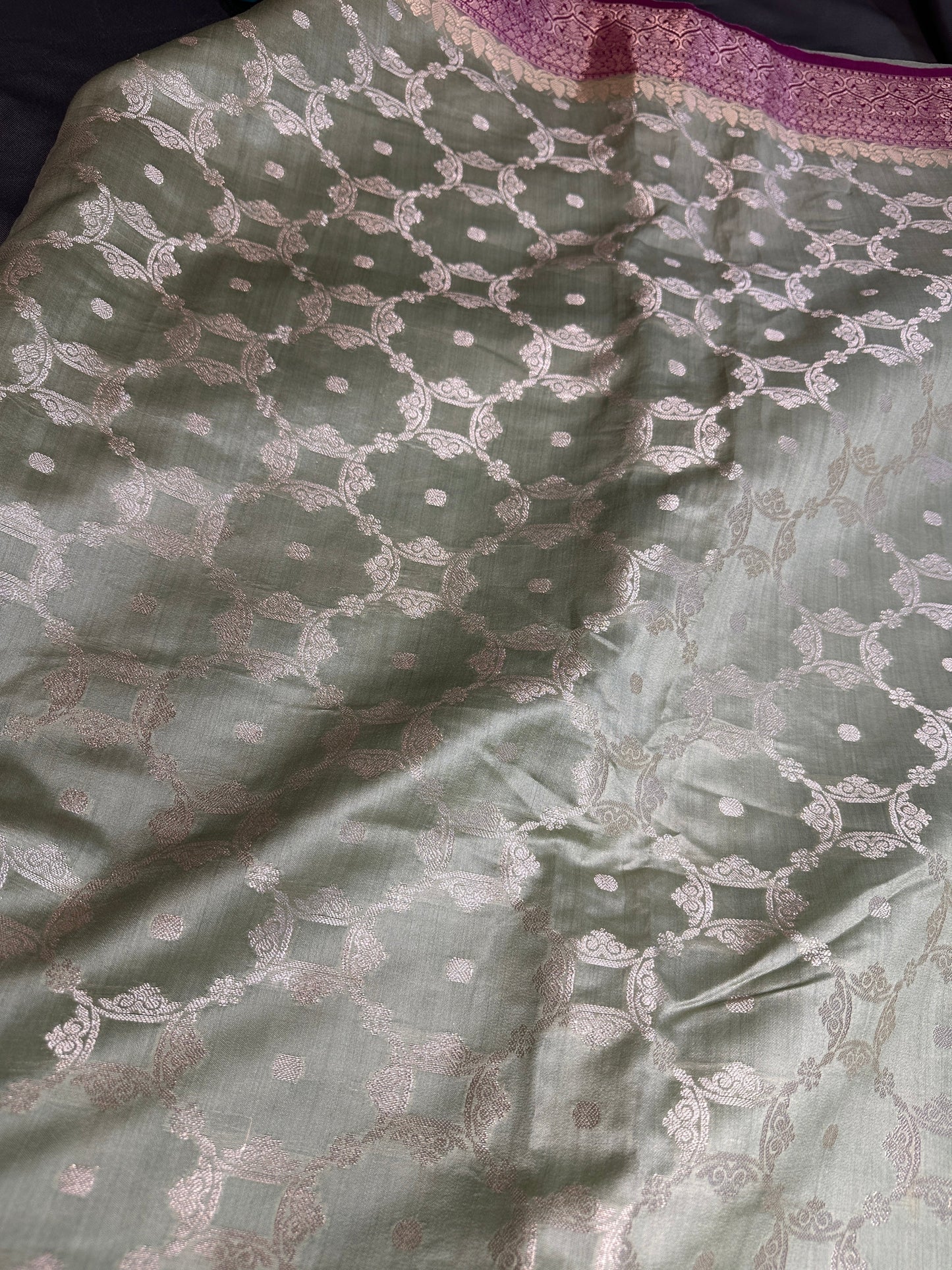 Soft Silk Green with Magenata Saree