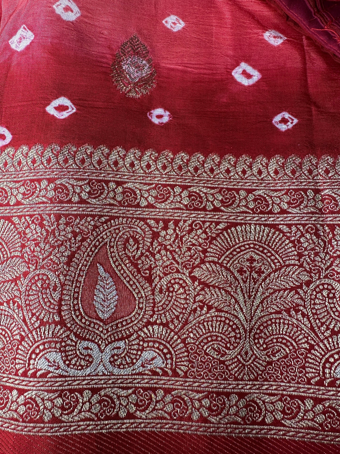 Pink Badhani Saree with Khadi Border