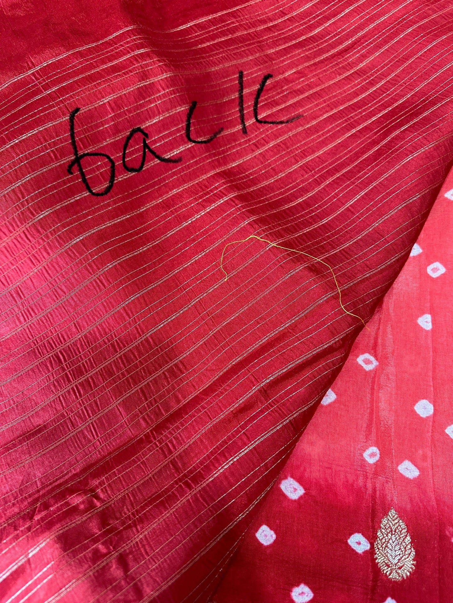 Pink Badhani Saree with Khadi Border