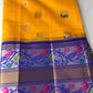 Pythani Border Yellow Blue Chanderi Saree
